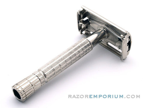 1959 E1  Gillette Flair Tip Super Speed Safety DE Razor | Factory Nickel Revamp