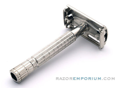 1959 E1  Gillette Flair Tip Super Speed Safety DE Razor | Factory Nickel Revamp