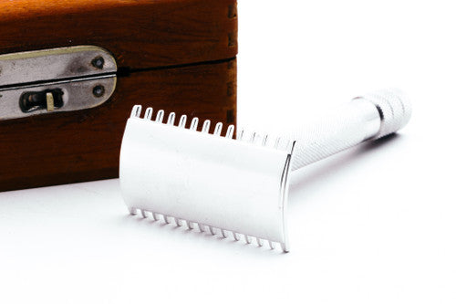 1905 Gillette Double Ring Old Type Safety Razor in Original Case with Blade Bank and Blades | Rhodium Revamp