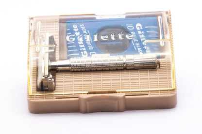 1957 C2 Gillette Flare Tip Regular Super Speed Safety Razor Set | Original Condition