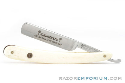 5/8" H. Boker Natural Bone Handles Straight Razor | Shave Ready