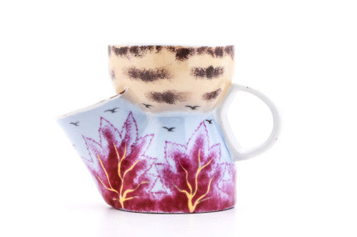 Vintage Scuttle Shaving Mug | Leaves and Birds