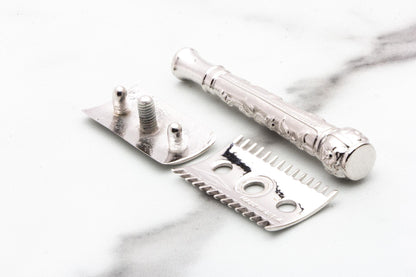 1918 Pocket Edition Double Edge Safety Razor Floral Edition | Rhodium Revamp