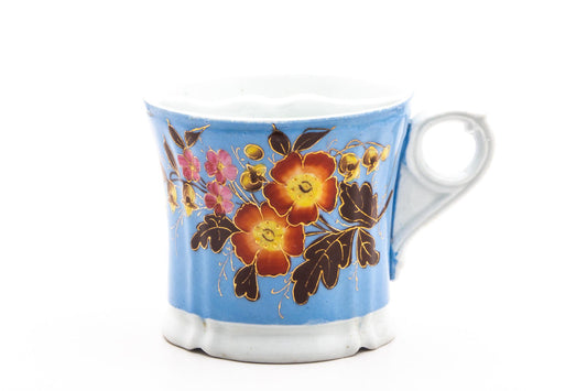 Vintage Hand Painted Floral Shaving Scuttle
