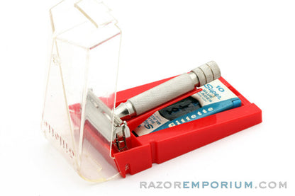 1950s Gillette British HD Double Ring 500 Rocket Safety Razor Set