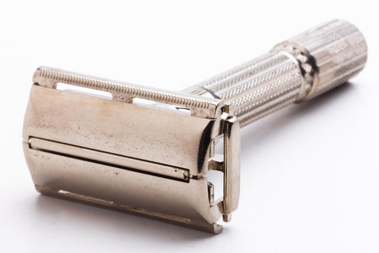 1959 E1 Gillette Fatboy $1.95 Adjustable DE Safety Razor | Original Condition