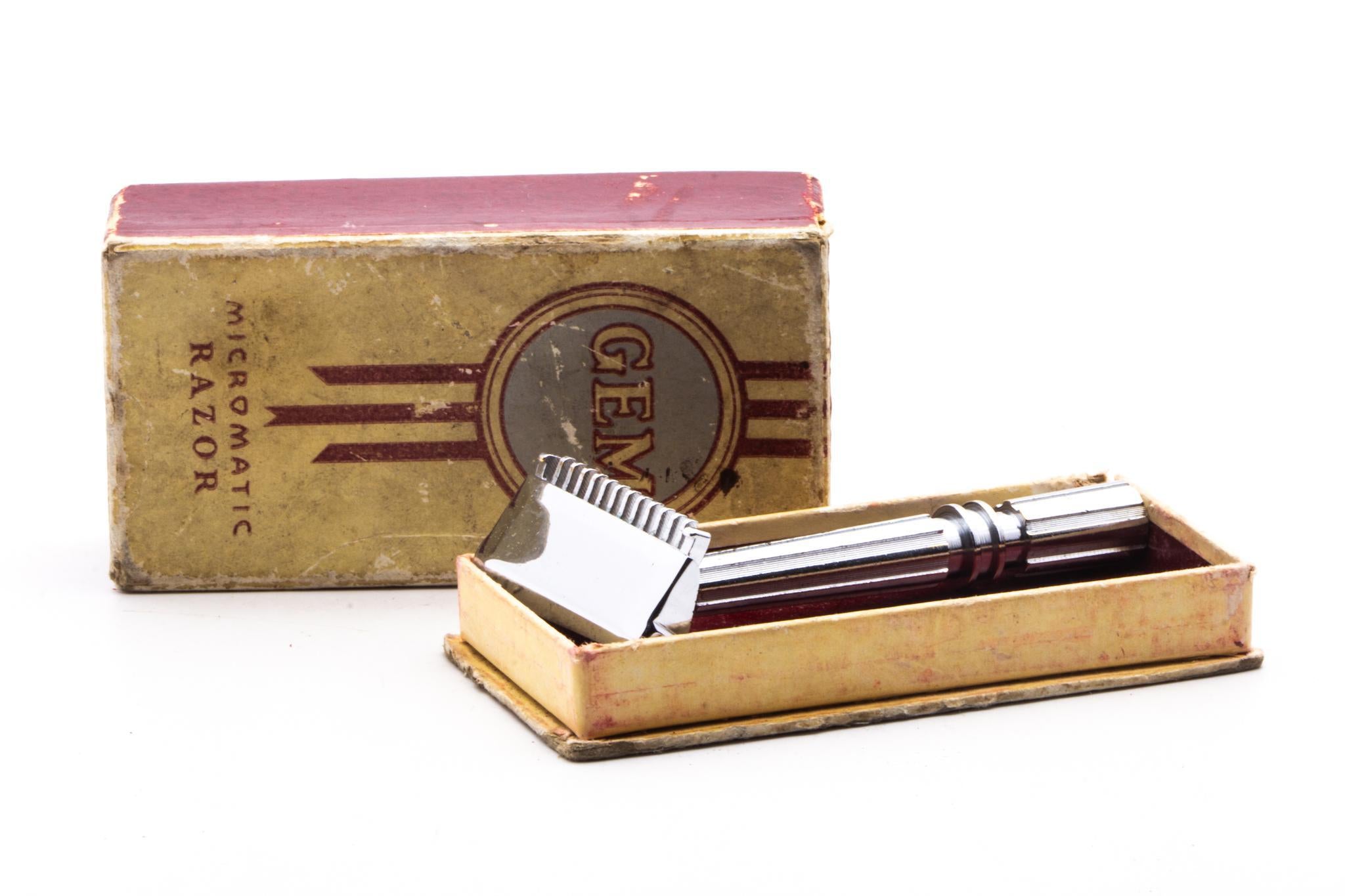 1930's Gem Micromatic TTO Single Edge Safety Razor Set with Original B ...