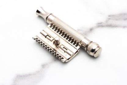 1930's Gillette Goodwill Long Comb Ball End Double Edge Safety Razor | Factory Nickel Revamp