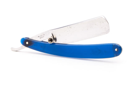 7/8" Filarmonica 14 Doble Temple Jose Monserrat Pou Straight Razor With Transparent Blue Scales
