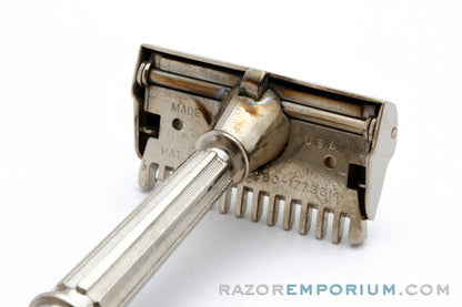 1930s Gem Micromatic TTO Single Edge Safety Razor Factory Nickel