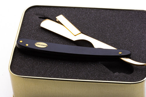 Antiga Barbearia de Bairro Black and Gold Shavette