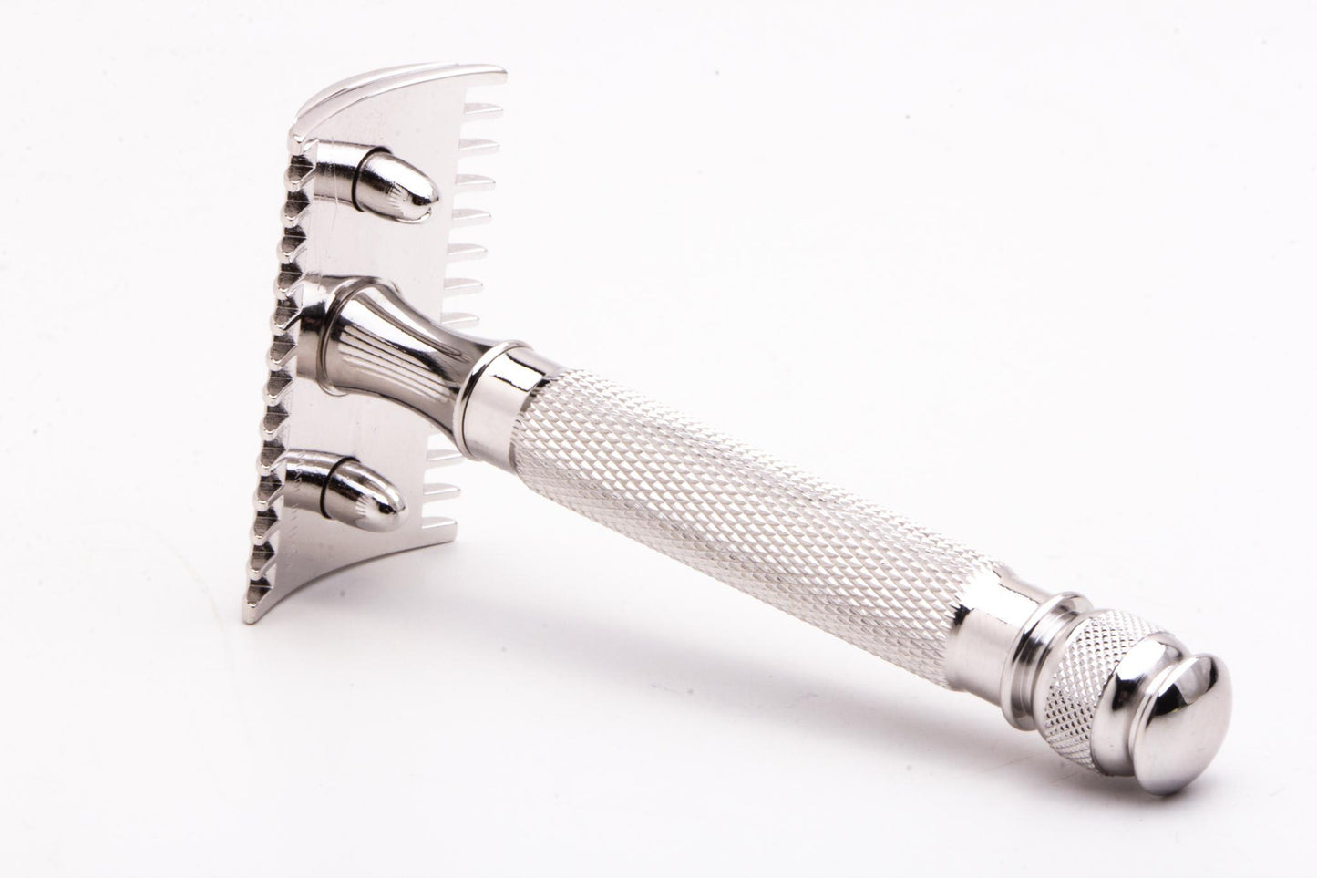 Gillette Style World War 1 Open Comb Razor with Replica Ball End Handle | Rhodium Revemp