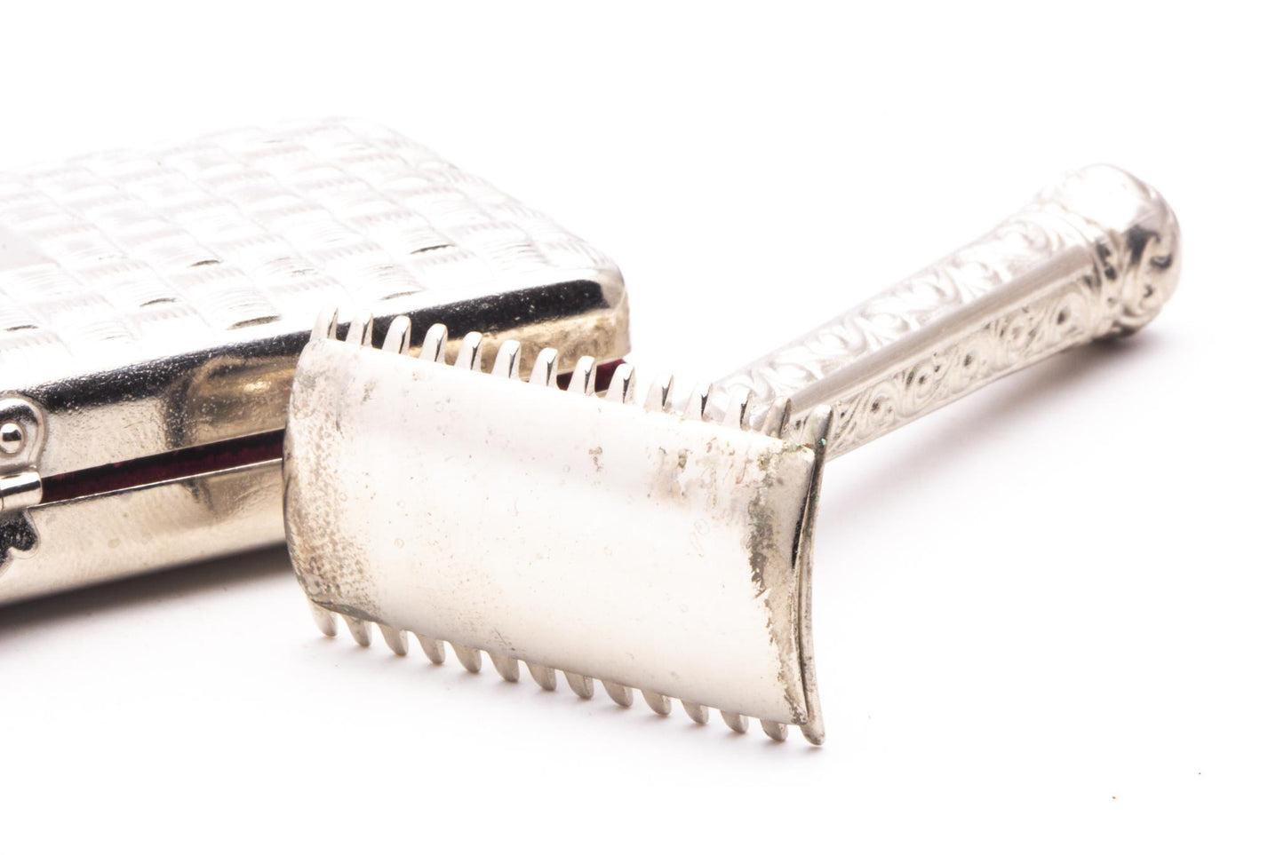 1910's Gillette ABC Pocket Edition With Basket Weave Case Set | Original Condition