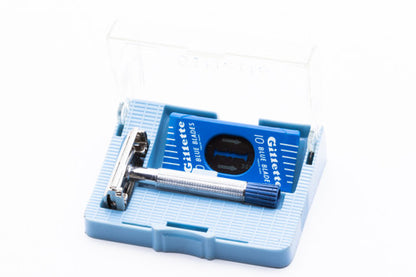 1955 Gillette Blue Tip Light DE Super Speed Razor with Case A2