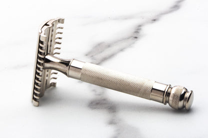 1930's Gillette Ball End Long Comb "NEW" Double Edge Safety Razor Set | Factory Nickel Revamp