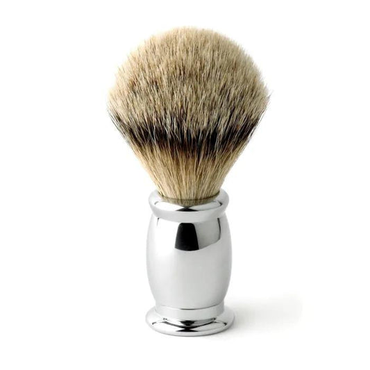 Edwin Jagger | Silvertip Badger Shaving Brush Bulbous Chrome