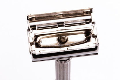 1968 Gillette Slim Adjustable DE Safety Razor Factory Nickel Revamp N1