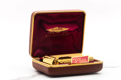 1948-50 Gillette Gold Aristocrat Double Edge Safety Razor | New Old Stock