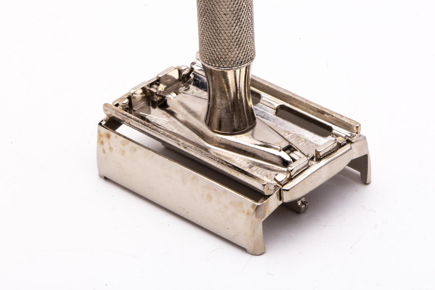 1951 W2 Gillette Black Tip Super Speed TTO DE Razor Set w/ Case & Blades | Original Condition