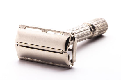 1961 G1 Gillette Fatboy Double Edge Safety Razor | Factory Nickel Revamp