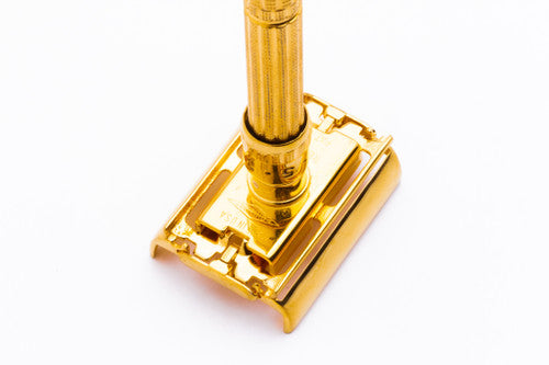 1961 Gillette Slim Aristocrat Adjustable D E Safety Razor | 24K Gold Revamp