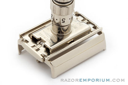 1958 Gillette Executive Fatboy Adjustable DE Safety Razor Nickel Revamp
