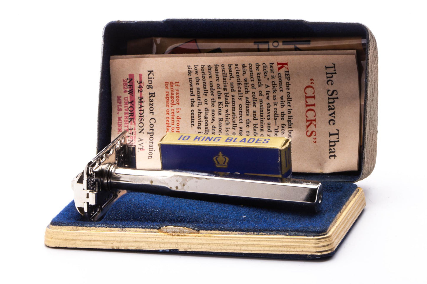 1930s King Oscillator Double Edge Safety Razor Set | Original Condition