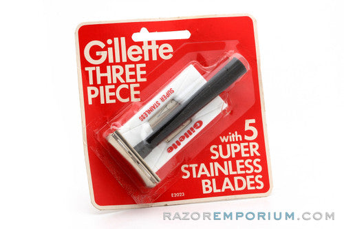 Gillette Tech Razor Models 1970's Gillette Tech Safety Razor with Super Stainless Blades NOS ...