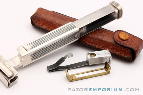 1927-32 Schick Type B Silver SE Repeating Injector Razor w/ Case