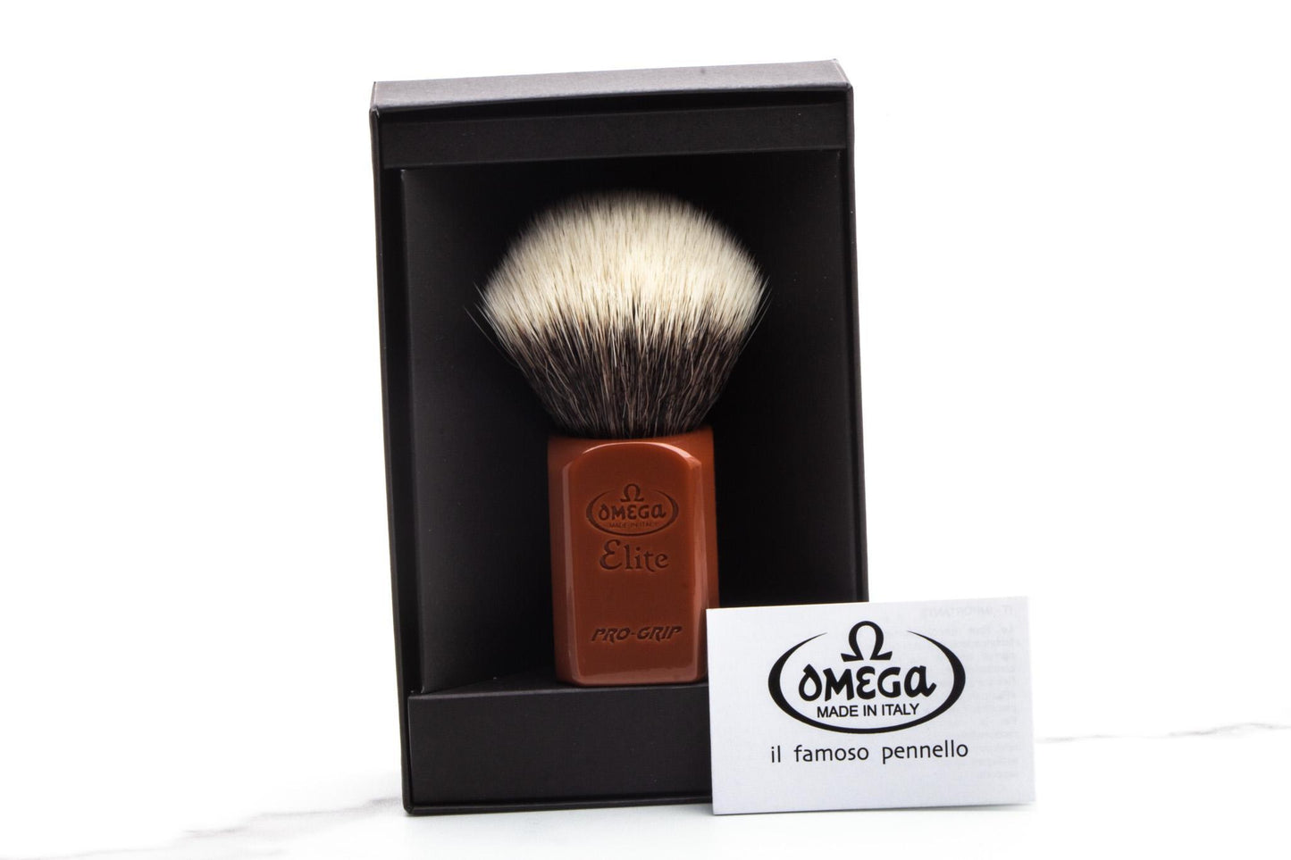 Omega | Pro Grip Elite Synthetic Fiber Shaving Brush MB1948/MA -Medium