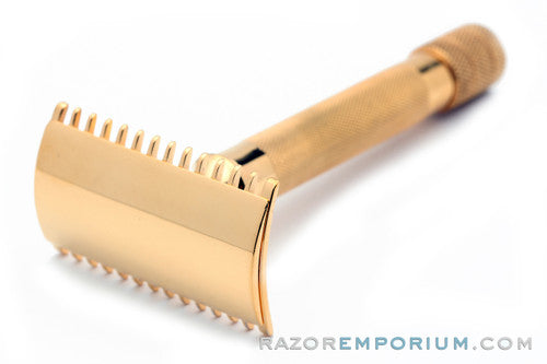 1919 Gillette Single Ring Old Type DE Safety Razor 24K Gold Revamp