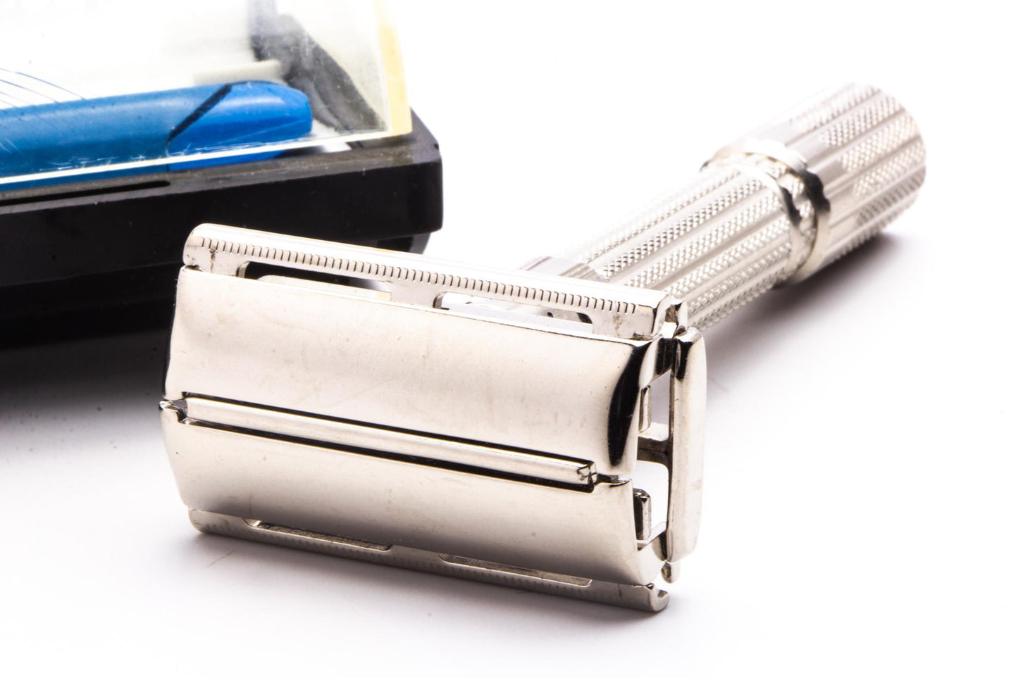 1960 F2 Gillette Fatboy Adjustable TTO Double Edge Safety Razor Set | Factory Nickel Revamp