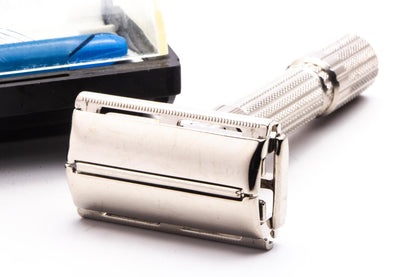1960 F1 Gillette Fatboy Adjustable TTO Double Edge Safety Razor Set | Factory Nickel Revamp