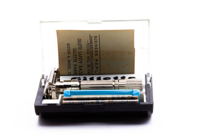 1959 Gillette Fatboy Adjustable Double Edge Razor Set E3