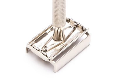 1951 W2 Gillette Black Tip Super Speed Safety Razor | Factory Nickel Revamp