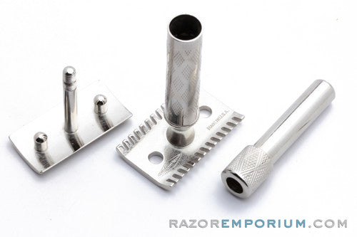1928 Gillette New Standard Safety Razor with Case - Factory Nickel