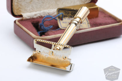 Gem 1930's Micromatic Razor Single Edge TTO in Brown Case