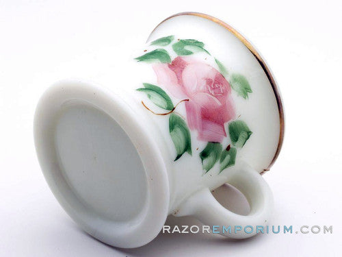 Pink Flower White Shave Mug