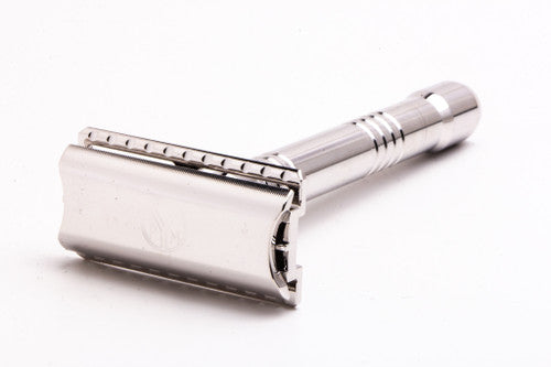 Yates Precision Shaving Model 921-H Scallop Bar Double Edge Safety Razor | Rhodium