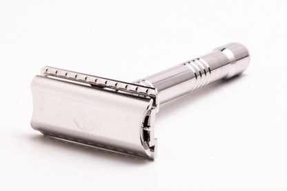 Yates Precision Shaving Model 921-H Scallop Bar Double Edge Safety Razor | Rhodium