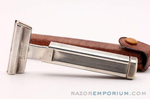 1927-32 Schick Type B Silver SE Repeating Injector Razor w/ Case