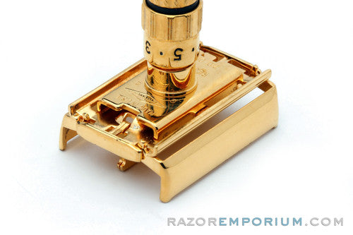 1961 Gillette $1.95 Fatboy Adjustable Safety Razor 24K Gold Revamp