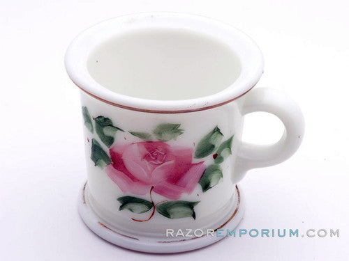Pink Flower White Shave Mug