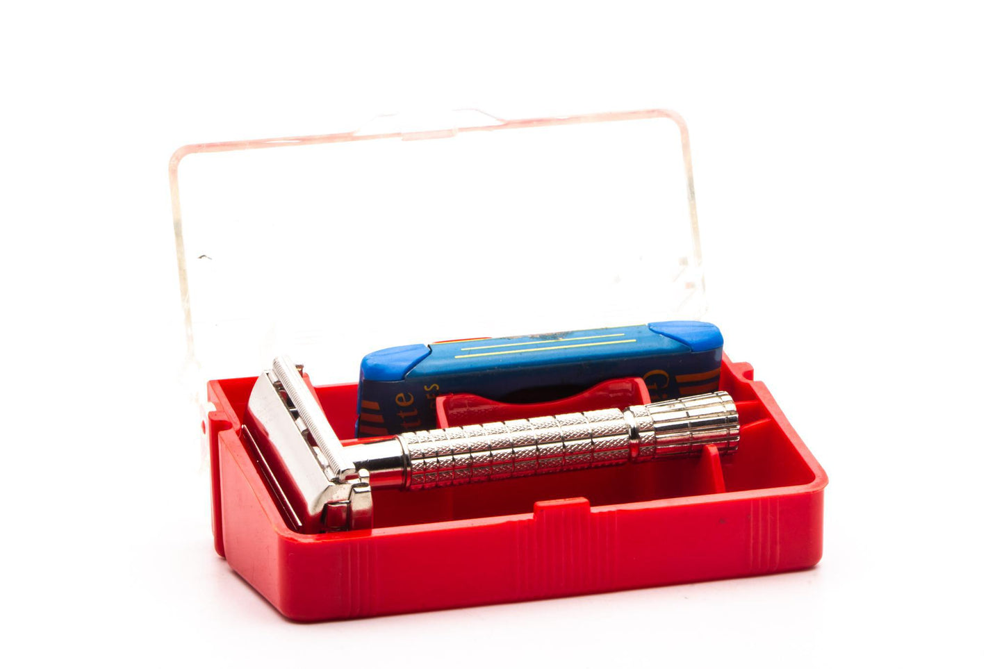1958 D3 Gillette Flare Tip Super Speed Safety Razor Set In Red Case | Original Condition