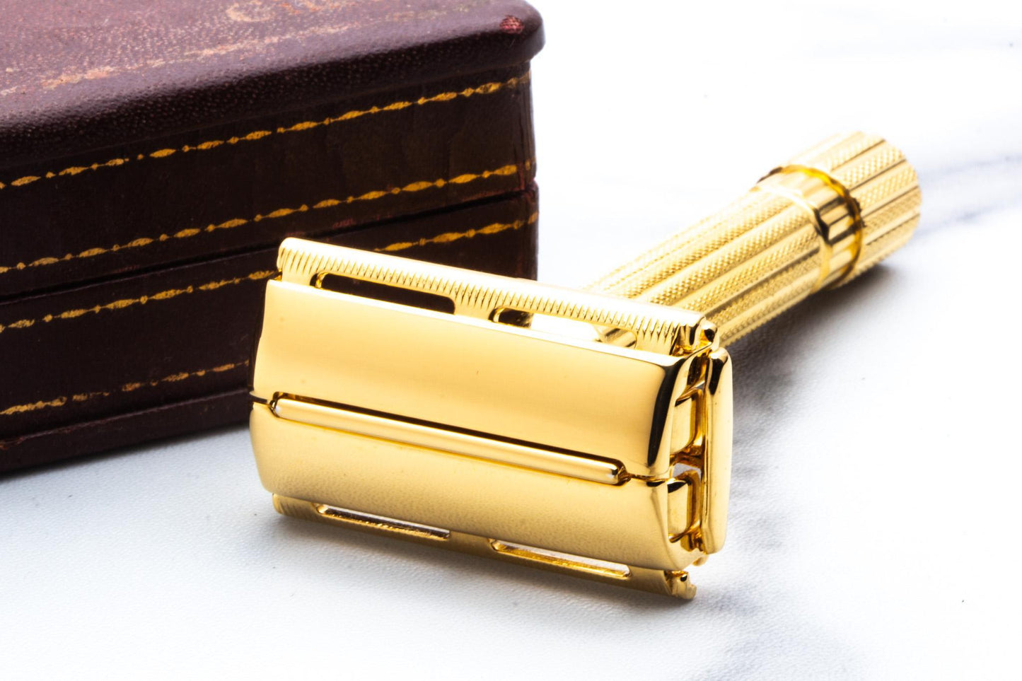 1946-47 Gillette Aristocrat Double Edge Safety Razor Set | 24K Gold Revamp