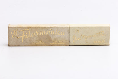 7/8" Filarmonica "Doble Temple" #14 Black/Silver Inlay Straight Razor w/ Coffin | Spain