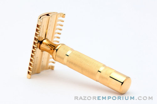 1930's Gillette NEW Long Comb Somerset Travel DE Razor Set 24K Gold Revamp