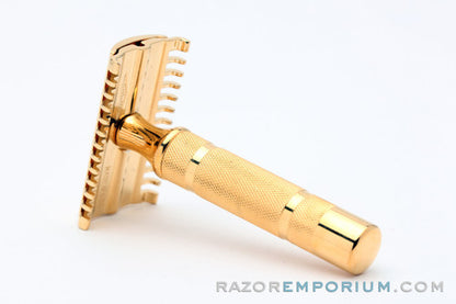 1930's Gillette NEW Long Comb Somerset Travel DE Razor Set 24K Gold Revamp