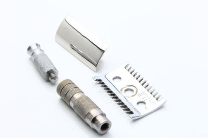Hoffritz 1960s Travel Open Comb DE Safety Razor