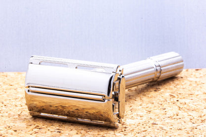 1968 N2 Gillette Slim Adjustable Double Edge Safety Razor | Factory Nickel Revamp